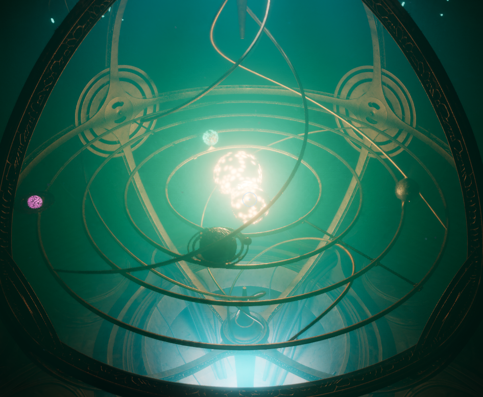 Eido-Thea depicted by the orrery in the Observatory